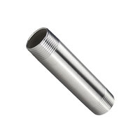 Conexión de Tubería de Acero Inoxidable 201 304 316 de Baja Presión Clase 150, Tipo NPT BSP DN6*50-300mm, Niple de Barril Largo, Fundición Lisa