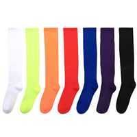 Respirant Classique Plein Polyester Durable Couleur Unie Sur Le Mollet Tube Coussin Bas Chaussettes De Football