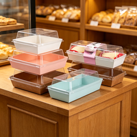 Boîtes à pâtisserie longues personnalisées OEM/ODM, emballages jetables pour boulangerie avec couvercles transparents pour les gaufrettes au jaune d'œuf