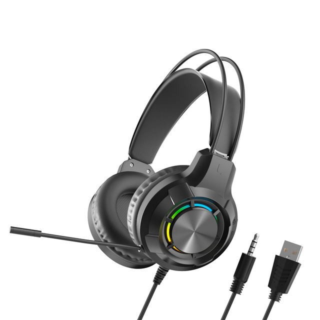 Wired Gaming Headphone With LED Light Noise Canceling Microphone Compatible for PS4 PS5 Laptops IPad Computer Headset