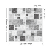 Papier peint adhésif 3D effet mosaïque marbre, étanche, en PET, pour salle de bain et décoration intérieure (pour location)