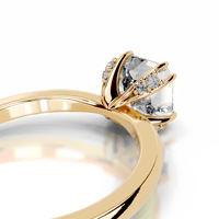 Bague de fiançailles en moissanite VVS 3 carats sertie de griffes Asscher, en argent sterling 925 plaqué or 18 carats, bijoux de luxe pour femmes