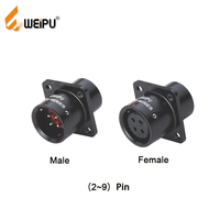 WEIPU 3A/5A DC IP67 2pin 3pin 4pin connecteur de câble à souder femelle électrique connecteur industriel chinois