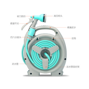 Car Water <b>Hose</b> <b>Reel</b> Set 23x13.5x23Cm High <b>Pressure</b> Garden <b>Hose</b> With Gun <b>For</b> Car <b>Washing</b> And Outdoor Use - Product Image 4