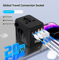 Chargeur rapide PD 20W 25W 30W 5 en 1, adaptateur de voyage universel 4 ports, convertisseur de prise universelle pour les États-Unis, l'UE, le Royaume-Uni, l'Australie
