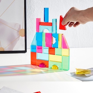 Jouets éducatifs Montessori créatifs personnalisés en usine, ensemble de blocs de construction en acrylique de couleur pierre précieuse attrayante pour les enfants - Product Image 2