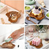 Repose-cuillère en céramique pour comptoir de cuisine, plateau décoratif Vache des Highlands, support à bijoux, porte-bougie chauffe-plat