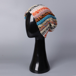 Custom Hand Knitted Knit <b>Cap</b> <b>Winter</b> Warm Colorful Stripes Beanie OEM Service Available Casual Fashion Daily Beanie - Product Image 2