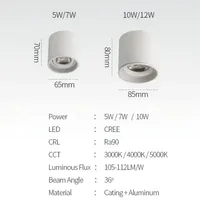 Spot LED encastré en aluminium, 110-240V, angle réglable, anti-éblouissement, pour plafond, maison, balcon, salon