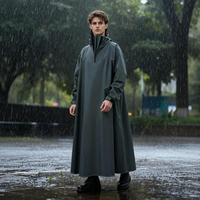 Imperméable intégral coupe-vent avec capuche et manches pour scooter, moto et randonnée, épaissi