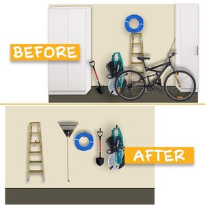 12Pack Organizer Heavy Duty Wall Mount Tool Holder for Organizing Power Tools <strong>Ladders</strong> Steel Garage <strong>Storage</strong> Utility <strong>Hook</strong> - Product Image 6