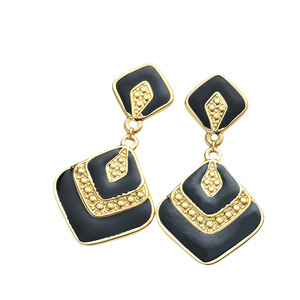 Boucles <span class=keywords><strong>d</strong></span>'oreilles en acier inoxydable 304, style tribal losange, élégantes, rétro, effet goutte <span class=keywords><strong>d</strong></span>'huile, vente en gros, tendance, promotion - Product Image 6