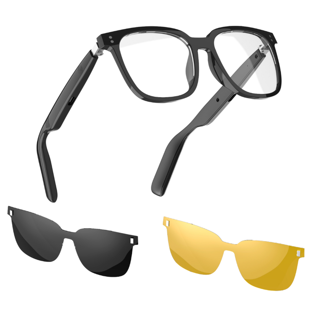 SG-19 Pro Smart Audio Sunglasses 3-in-1 Wireless TWS Loud Earphone Dual Chip with Voice Control for Calls Music