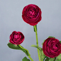 Bunga Peony Buatan Mewah C-096, Bunga Ranunculus Peach, Bunga Peony Sutra, Mawar Teh, Tangkai Peony Palsu, Buket