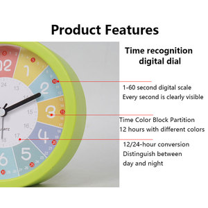 Nuevo reloj de tiempo de aprendizaje creativo para estudiantes, reloj despertador de escritorio que puede reconocer el tiempo, Clo de alarma pequeña circular colorida Macaron - Product Image 5