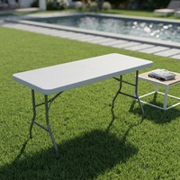 Table de pique-nique pliante en plastique moulé par soufflage HDPE de haute qualité pour l'extérieur, table de pique-nique portable pour le jardin