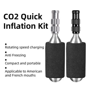 Pompe à vélo CO2, Kit de gonflage rapide portable, pompe à vélo en alliage d'aluminium pour AV/FV, sans cylindre de gaz, accessoires de vélo VTT - Product Image 1