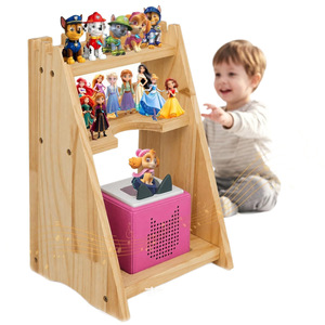Wooden Children's Toy Storage Rack With <b>Speaker</b> Multi Functional Organizer For Kids Room <b>Standing</b> Type Rectangle Shape - Product Image 5