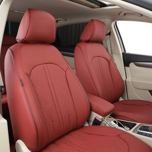 Vente en gros, vente chaude, housses de siège de voiture en cuir rouge pour <span class=keywords><strong>Volkswagen</strong></span> Magotan <span class=keywords><strong>Tiguan</strong></span>, ensemble complet, toutes saisons - Product Image 2
