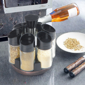 Support à épices rotatif en verre au design minimaliste, idéal pour la rentrée scolaire, pour salières et poivrières - Product Image 3