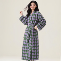 Pyjama d'hiver pour femme en flanelle corail brossée thermique à manches longues et col rabattu, chemise de nuit épaisse, vêtement d'intérieur