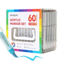 Ensemble de 60 marqueurs acryliques liquides Languo 2027, non transparents, pour étudiants, modèle M720-22