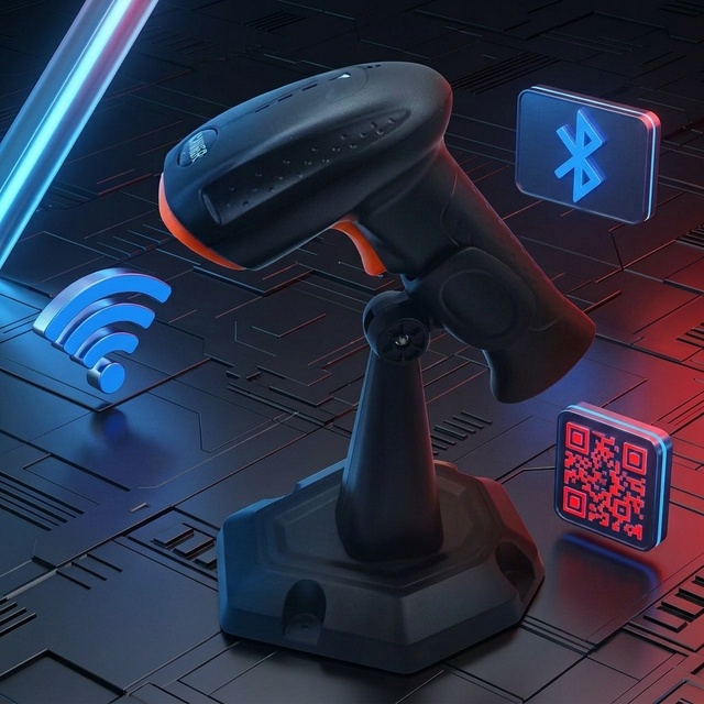 A8 SH9030 New Arrival BT  Wireless 2D Barcode Scanner Support WiFi 2.4G Dual Mode Portable QR Code Reader with Cradle