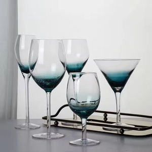 Vente en gros gobelet en cristal créatif de forme unique décoration de fissure de glace bleue transparente <span class=keywords><strong>verre</strong></span> à <span class=keywords><strong>vin</strong></span> rouge de haute qualité - Product Image 3