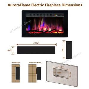 23 इंच होटल सुरक्षा पर्यावरण के अनुकूल दीवार आग जगह फ्रेमलेस इलेक्ट्रिक फायरप्लेस सजावटी दीवार माउंट थोक - Product Image 3