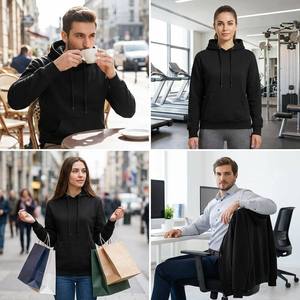 Sudadera con <span class=keywords><strong>Capucha</strong></span> Gris Jaspeado de Calidad Suprema, Personalizable por Fabricante, Modelo Estándar, Sudadera Lisa para Prendas de Vestir - Product Image 6