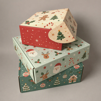 Boîte d'expédition de luxe haut de gamme pour la saison de Noël, emballage cosmétique en carton ondulé recyclé, boîte de colisage de Noël personnalisée avec finition spéciale