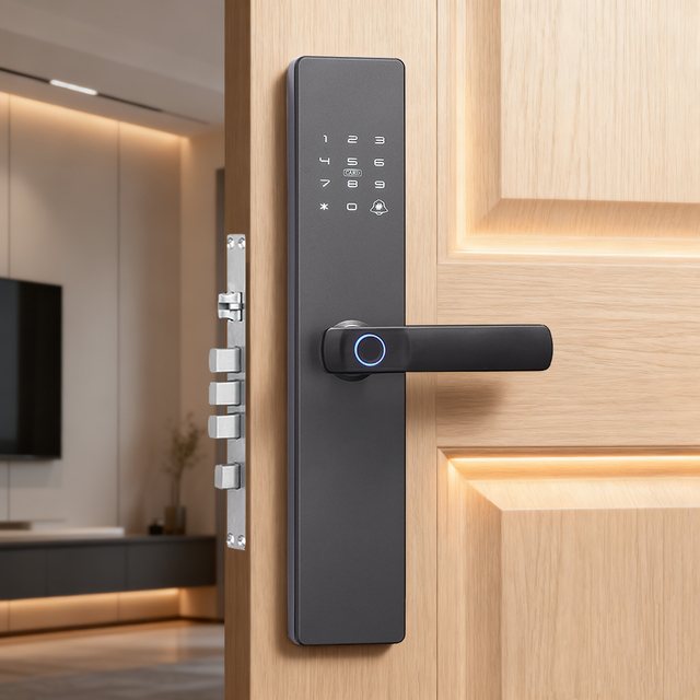 Premium Zinc Alloy Smart Lock Ultra-Smooth Fingerprint/Biometric Access App Remote Control Anti-Theft Anti-Pry for Aluminum Door