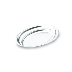 Piatto ovale in acciaio inox per servizio da tavola - Product Image 1