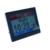 Reloj Digital Electrónico Personalizable de 8 Pulgadas con Nueva Versión de Voz, Sistema de Video MP4/AVI, Audio MP3, Marco de Plástico ABS, Interfaz de Usuario Personalizable