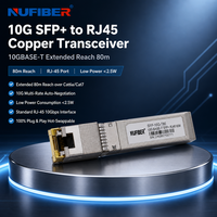 Module émetteur-récepteur SFP+ RJ45 en cuivre 10GBASE-T, longue portée, remplacement direct, Plug and Play pour mise à niveau de 1G à 10G