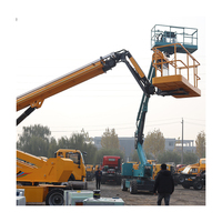 Plateforme élévatrice télescopique automatisée diesel de 23 mètres, grue à flèche mobile autoportante à bras droit, nacelle élévatrice en acier