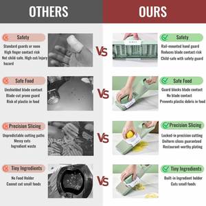 Multi-Purpose <b>Vegetable</b> Slicer Grater Tool Multi-Blade Automatic Kitchen Handheld Stainless Steel Blades Compact <b>Vegetable</b> - Product Image 3