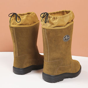 Botas de nieve marrones para hombre Mengxue, botas de trabajo de invierno con suela antideslizante y resistente al agua para uso en exteriores - Product Image 3