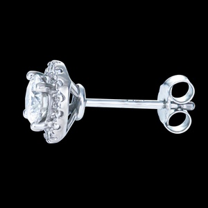 Boucles d'oreilles en argent 925 de haute qualité, 6,5 mm, taille ronde brillante, moissanite, boucles d'oreilles à clous pour cadeau avec certificat GRA - Product Image 3