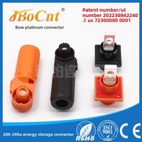 Enchufe de bloqueo automático Chapado en plata unipolar de alta corriente 240A conector de nueva energía de alta potencia ángulo recto nailon DC cobre