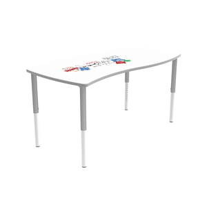 <span class=keywords><strong>Table</strong></span> d'activités moderne effaçable à sec, mobilier scolaire, ensemble bureau et <span class=keywords><strong>chaise</strong></span> pour étudiants, atelier de <span class=keywords><strong>dessin</strong></span> pour enfants en forme de surf - Product Image 2