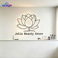 Enseigne LED 3D personnalisée en acrylique rétroéclairée, transformateur, canal en acier inoxydable, identification métallique pour bâtiments commerciaux et bureaux