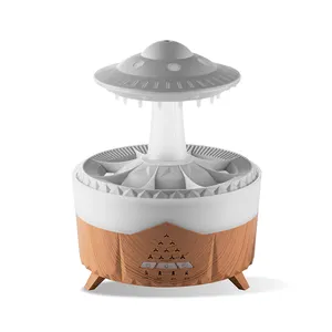 UFO Rain Drop Aroma Diffuser Humidifier Night Light 350ml 7 Colors LED Lamp Ultrasonic Remote Control Rain Cloud Aroma Diffuser