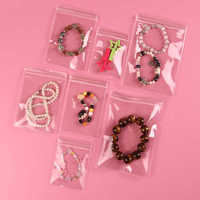 Sachets de rangement transparents en PVC imprimés par gravure pour bijoux, pochettes anti-ternissement avec valve pour bagues, boucles d'oreilles, colliers, petite taille