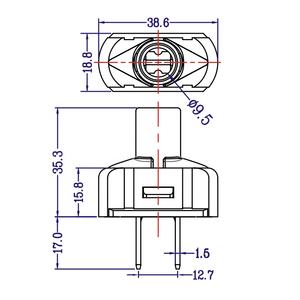 美国标准15A 125V 2针L型黑色电线美国电源插头 - Product Image 2
