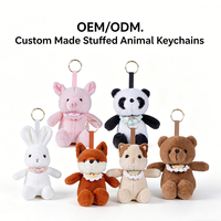 Porte-clés miniatures en peluche personnalisés : Lapin, Renard, Panda, Ours en peluche – Breloques souples pour sacs