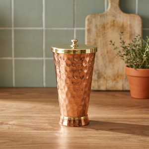 Vaso de cobre chapado en oro vintage con tapa, diseño sólido, para regalo de fiesta, para adultos - Product Image 3