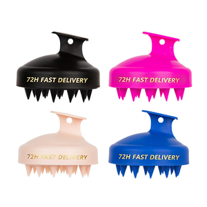 <span class=keywords><strong>Brosse</strong></span> de Douche Exfoliante et Massante pour Cuir Chevelu, Utilisation Humide ou Sèche, en Silicone Doux pour Shampoing - Product Image 1