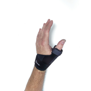 Attelle de pouce respirante en velours, aluminium malléable, ambidextre, T1 14-18cm, T2 18-22cm, pour stabilisation de la tendinite et de la rhizarthrose - Product Image 1