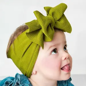 Genya Baby Girl Velvet Hair band Infant Toddler Turban Round Knot Headband Wholesale Newborn Headwraps